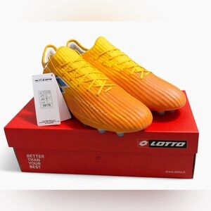 Lotto Solista 200 IX FG Soccer Cleats Ray Yellow Melon Orange Men 10/Women11 NWT
